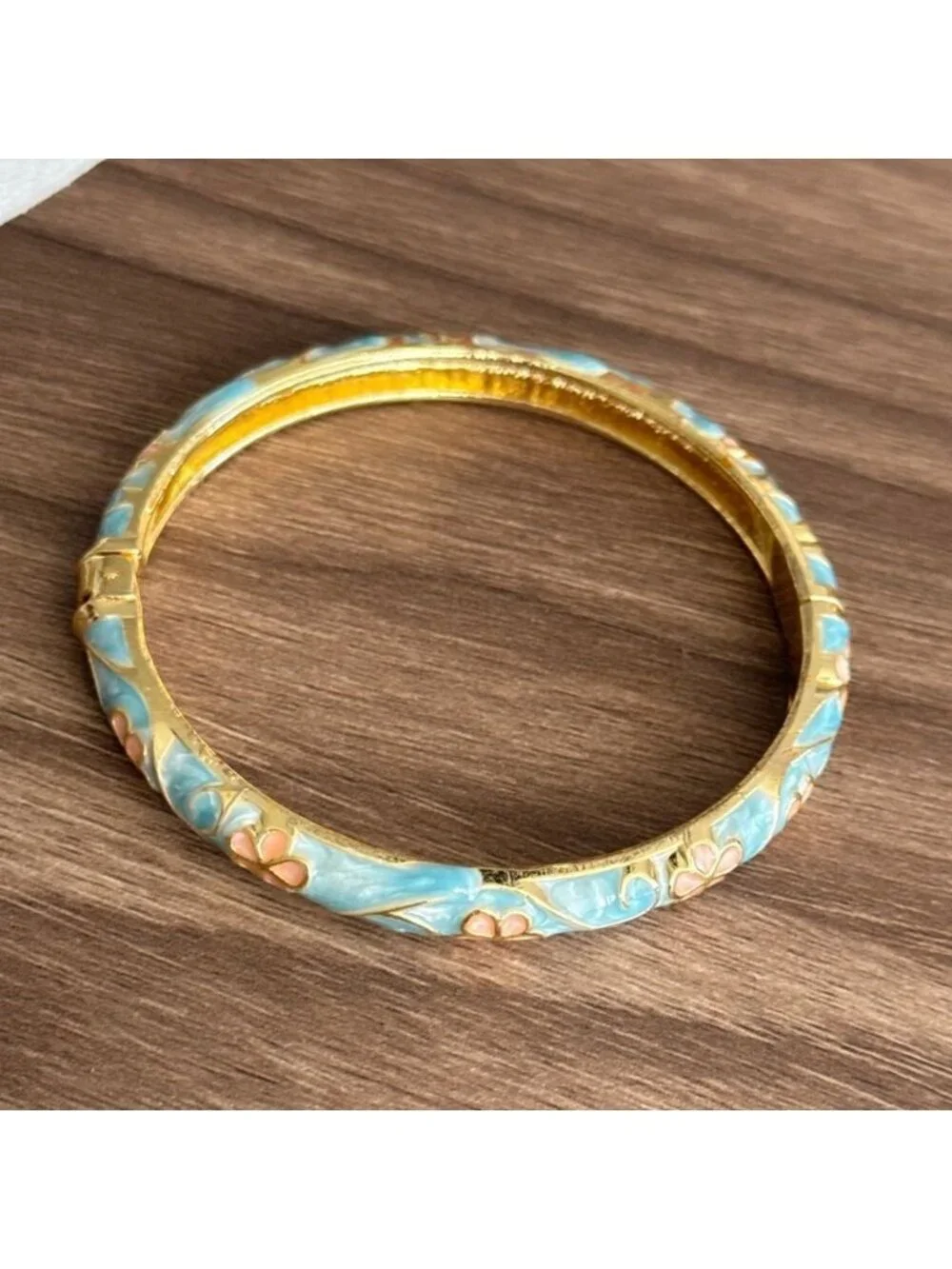 Floral Enamel Bangle Bracelet Q686